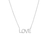 14K White Gold Diamond Pave Love Nameplate Necklace 14K - Adina Eden's Jewels