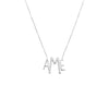 14K White Gold Solid Graduated Block Monogram Necklace 14K - Adina Eden's Jewels