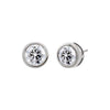 14K White Gold / 0.25 CT Lab Grown Diamond Solitaire Bezel Stud Earring 14K - Adina Eden's Jewels