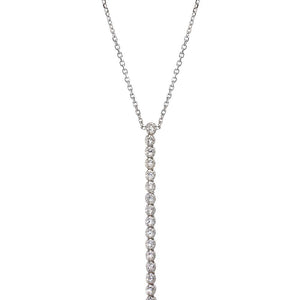 14K White Gold Diamond Half Carat Tennis Drop Lariat Necklace 14K - Adina Eden's Jewels