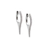 14K White Gold / 20MM / Pair Diamond Pave Elongated Spike Huggie Earring 14K - Adina Eden's Jewels