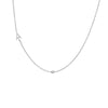 14K White Gold Diamond Bezel Sideway Initial Necklace 14K - Adina Eden's Jewels
