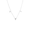 14K White Gold Diamond Pave Heart X Double Initial Necklace 14K - Adina Eden's Jewels