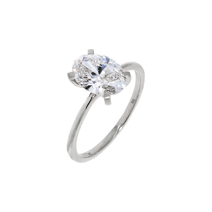  Lab Grown Diamond Oval Engagement Ring 14K - Adina Eden's Jewels