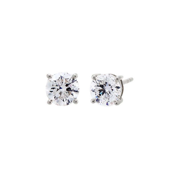14K White Gold / 1 CT Lab Grown Diamond Solitaire Four Prong Stud Earring 14K - Adina Eden's Jewels