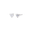 14K White Gold / 0.25 CT Lab Grown Diamond Solitaire Three Prong Stud Earring 14K - Adina Eden's Jewels