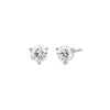 14K White Gold / 1 CT Lab Grown Diamond Solitaire Three Prong Stud Earring 14K - Adina Eden's Jewels