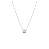 14K White Gold / 0.25 CT Lab Grown Diamond Princess Cut Bezel Necklace 14K - Adina Eden's Jewels