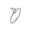 14K White Gold / 5 / 0.50 CT Lab Grown Diamond Pear Engagement Ring 14K - Adina Eden's Jewels
