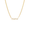 14K Gold Diamond Pave Mama Lowercase Necklace 14K - Adina Eden's Jewels