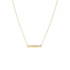 14K Gold Engraved Name Bezel Diamond Bar Necklace 14K - Adina Eden's Jewels