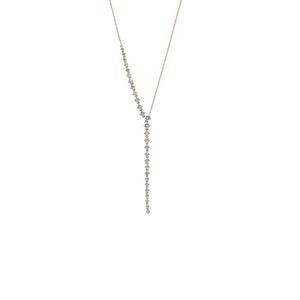 14K Gold Lab Grown Diamond Sideway Tennis Lariat 14K - Adina Eden's Jewels