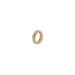 14K Gold Diamond Pave Rondelle Charm 14K - Adina Eden's Jewels
