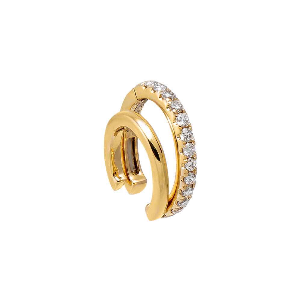 14K Gold Diamond Solid/Pave Ear Cuff 14K - Adina Eden's Jewels