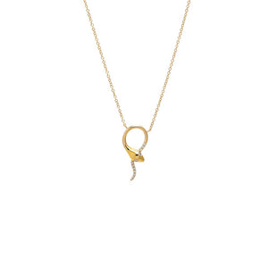 14K Gold Diamond Snake Necklace 14K - Adina Eden's Jewels