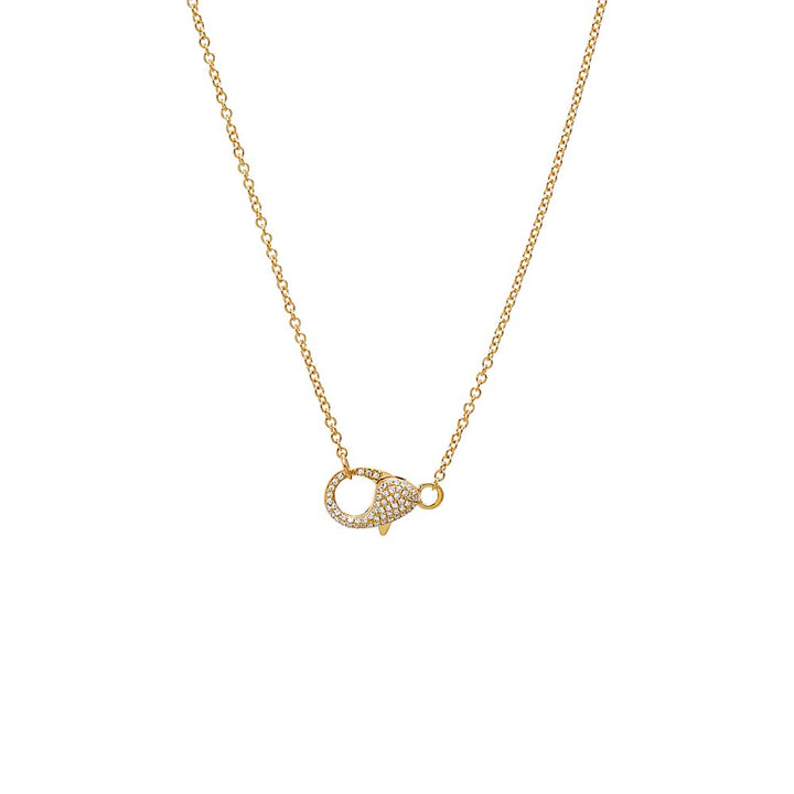 Diamond Small Clasp Necklace 14K – Adina Eden