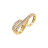 14K Gold Lab Grown Diamond Double Finger Ring 14K - Adina Eden's Jewels