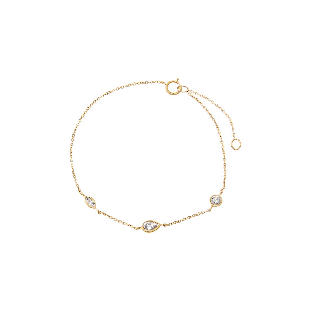 14K Gold Lab Grown Diamond Multi Bezel Bracelet 14K - Adina Eden's Jewels