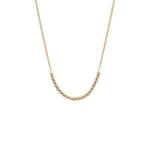 14K Gold Diamond Bezel Half Tennis Double Chain Necklace 14K - Adina Eden's Jewels