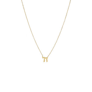 14K Gold Solid Chai Pendant Necklace 14K - Adina Eden's Jewels