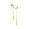 14K Gold Bar Chain Drop Stud Earring 14K - Adina Eden's Jewels