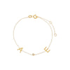 14K Gold Diamond Initials Charm Bracelet 14K - Adina Eden's Jewels
