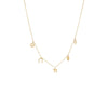 14K Gold Solid Dangling Multi Charm Necklace 14K - Adina Eden's Jewels