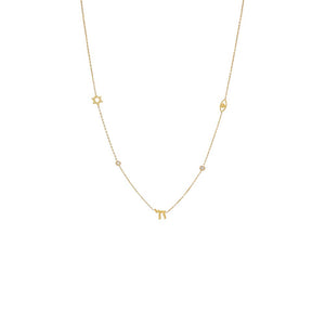 14K Gold Diamond Jewish Symbol Charm Necklace14K - Adina Eden's Jewels