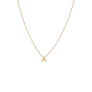 14K Gold Solid Flat Uppercase Initial Necklace 14K - Adina Eden's Jewels
