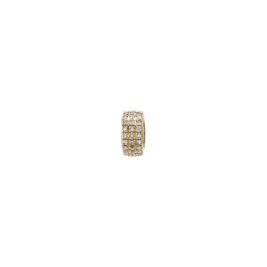 14K Gold Diamond Wide Pave Rondelle Charm 14K - Adina Eden's Jewels