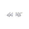 14K White Gold Lab Grown Diamond Double Pear Stud Earring 14K - Adina Eden's Jewels