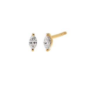 14K Gold Marquise Diamond Stud Earring 14K - Adina Eden's Jewels