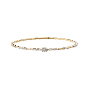 Lab Grown Diamond Pear Accent Pleated Bangle14K - Adina Eden's Jewels