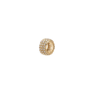 Diamond Wide Pave Rondelle Charm 14K - Adina Eden's Jewels