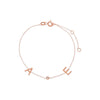 14K Rose Gold Diamond Initials Charm Bracelet 14K - Adina Eden's Jewels