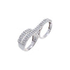 14K White Gold Lab Grown Diamond Double Finger Ring 14K - Adina Eden's Jewels