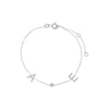 14K White Gold Diamond Initials Charm Bracelet 14K - Adina Eden's Jewels