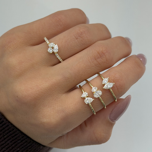 Lab Grown Diamond Multi Shape Dainty Ring - Adina Eden's Jewels