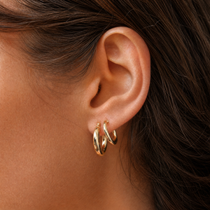 Solid Lightweight Hoop Earring 14K - Adina Eden's Jewels
