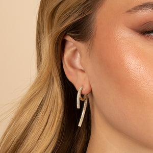  Pavé Front Back Claw Huggie Earring - Adina Eden's Jewels