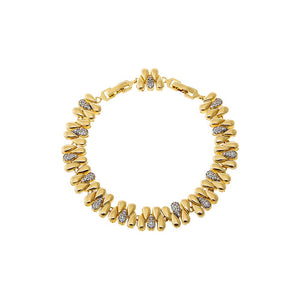Gold Pave Droplet Link Bracelet - Adina Eden's Jewels