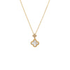 White Colored Stone & CZ Clover Drop Pendant Necklace - Adina Eden's Jewels