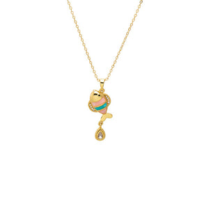 Turquoise Colorful Enamel Fish Pendant Necklace - Adina Eden's Jewels