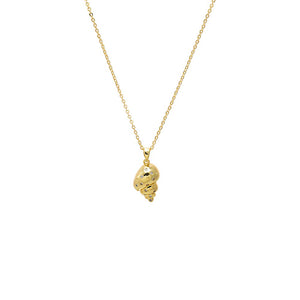 Gold CZ Seashell Pendant Necklace - Adina Eden's Jewels