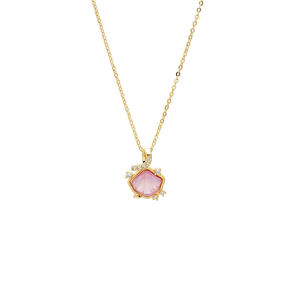 Pink Ocean Glow Pink Shell Pendant Necklace - Adina Eden's Jewels