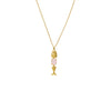 Gold Colored Gemstone Fish Drop Necklace - Adina Eden's Jewels