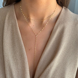 2 In 1 Mariner Chain Lariat Necklace 14K - Adina Eden's Jewels