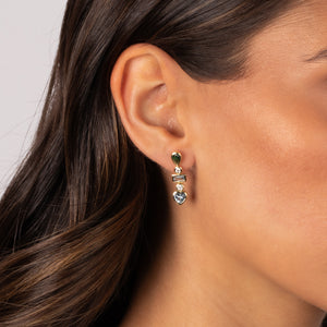 Colored Multi Shape Drop Bezel Stud Earring - Adina Eden's Jewels