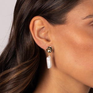 Baroque Pearl Drop Fancy Stud Earring - Adina Eden's Jewels