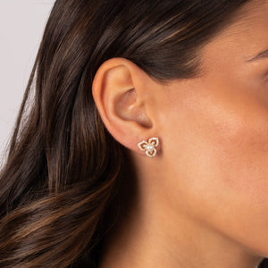 CZ & Pearl Fancy On The Ear Stud Earring - Adina Eden's Jewels